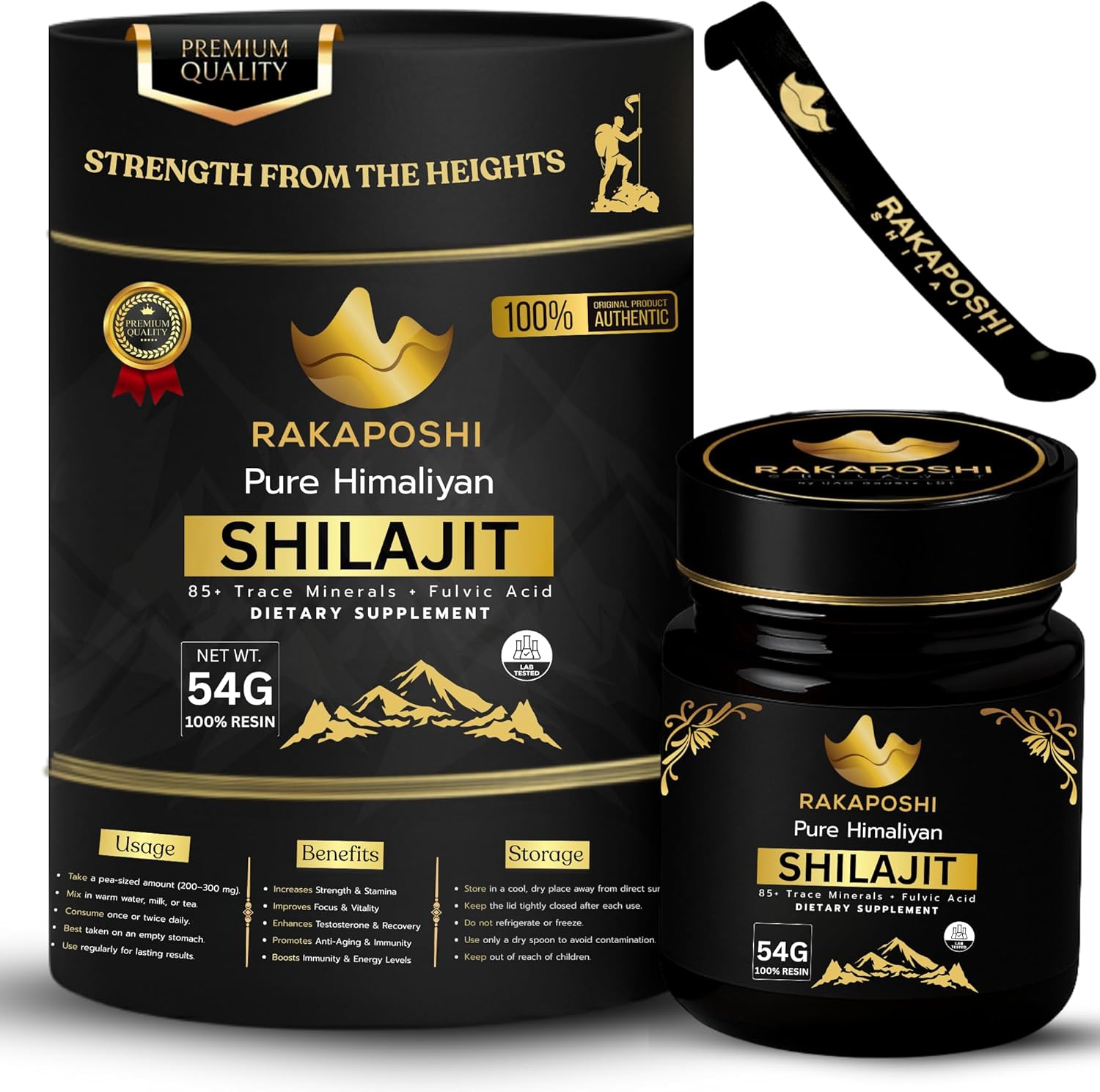 Pure Himalayan Shilajit Resin 30/54g (Gold Grade) – Lab Tested